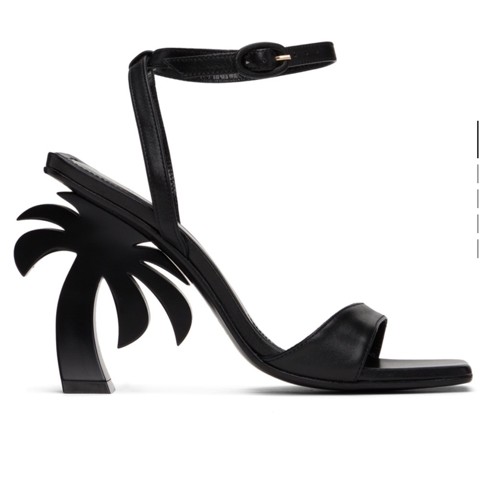 Palm Angels Black Palm Tree Heel Sandals